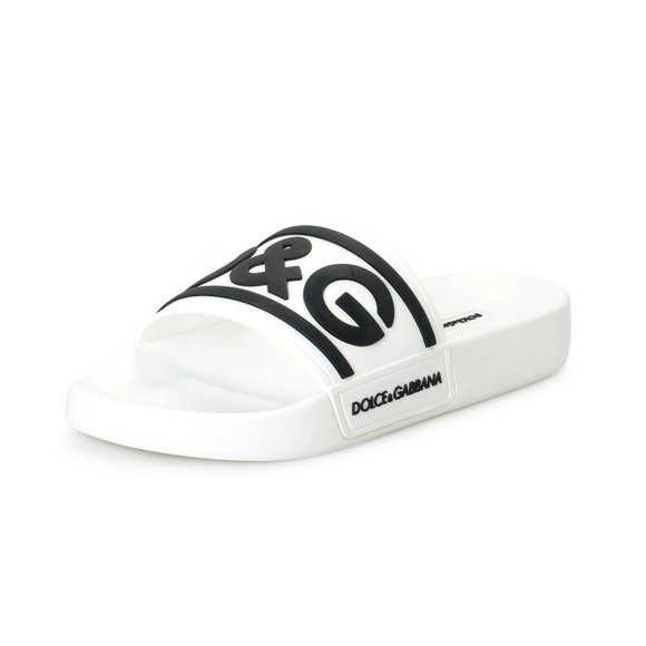 Dolce & Gabbana White Pineapple Print Slides Flip Flops Shoes main image 0